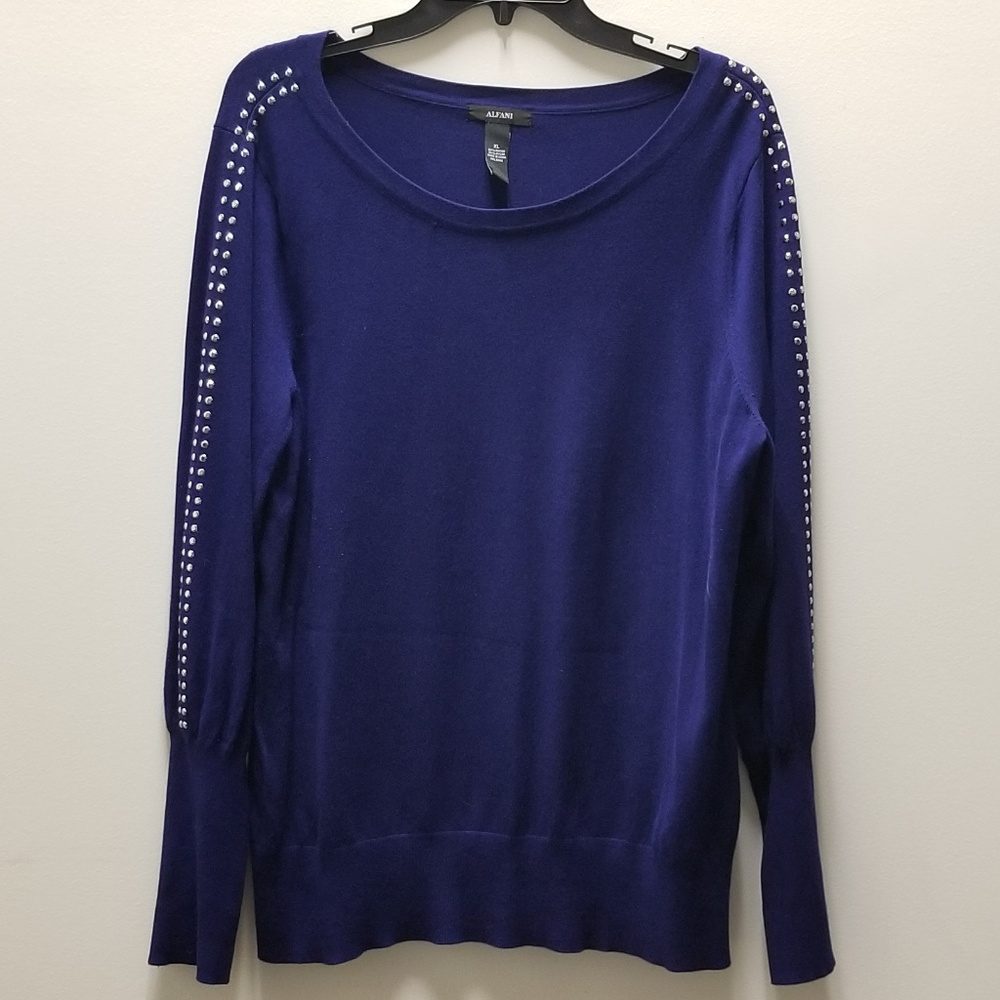 ALFANI Long Sleeve Purple Sweater Size XL
